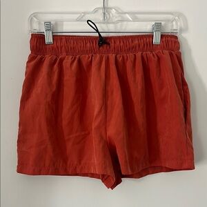 Burnt Orange Casual Athletic Shorts- Toggle Waist- size Large